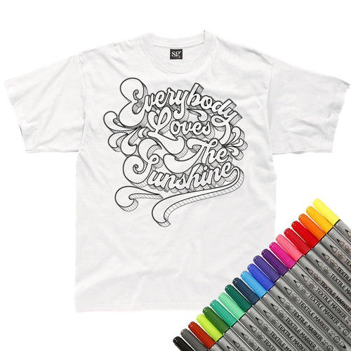 Everybody Loves The Sunshine Colour-In T-Shirt (fabric pens optional)