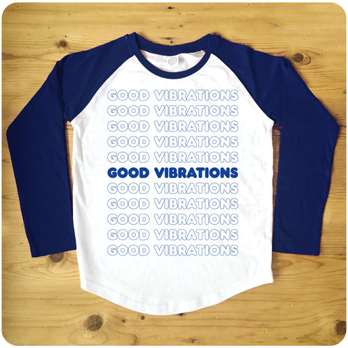 Good Vibrations Raglan Baseball Women's T-Shirt