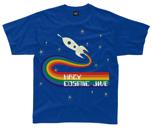 HAZY COSMIC JIVE Glow in the Dark Royal Blue Kids T-Shirt