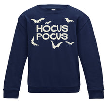 Load image into Gallery viewer, Hocus Pocus Glow In The Dark Navy Kids Sweatshirt