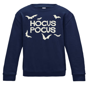 Hocus Pocus Glow In The Dark Navy Kids Sweatshirt