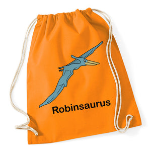 Personalised Pterodactyl Dinosaur Gymsac / Drawstring Bag available in a range of colours