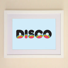 Load image into Gallery viewer, DISCO retro rainbow A4, A3 or 50cm x 70cm print