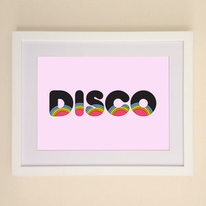 DISCO retro rainbow A4, A3 or 50cm x 70cm print