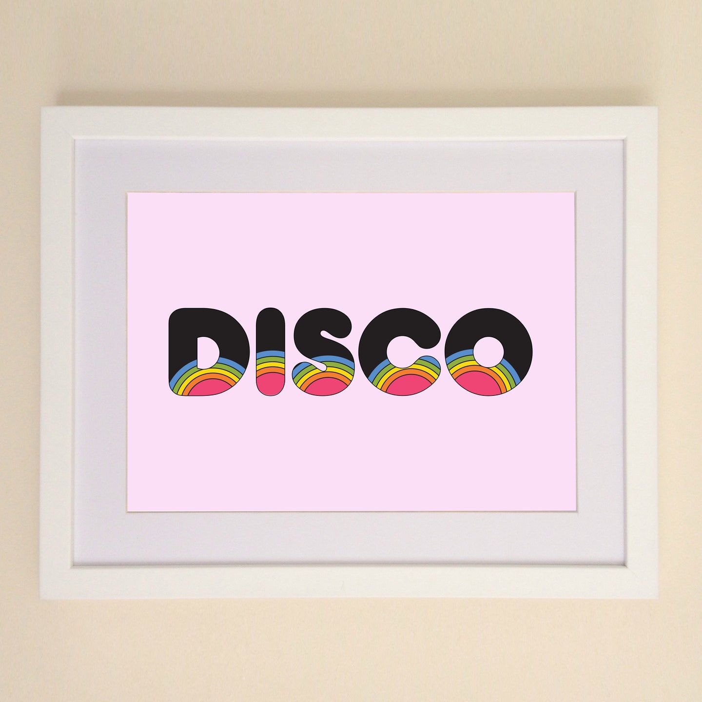 DISCO retro rainbow A4, A3 or 50cm x 70cm print