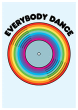 Load image into Gallery viewer, Everybody Dance rainbow record A4, A3 or 50cm x 70cm print