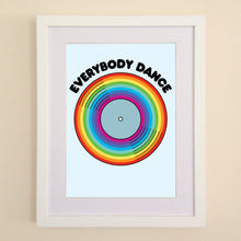 Load image into Gallery viewer, Everybody Dance rainbow record A4, A3 or 50cm x 70cm print