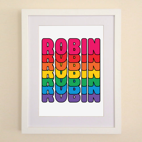 Personalised rainbow sesame street A4, A3 or 50cm x 70cm print