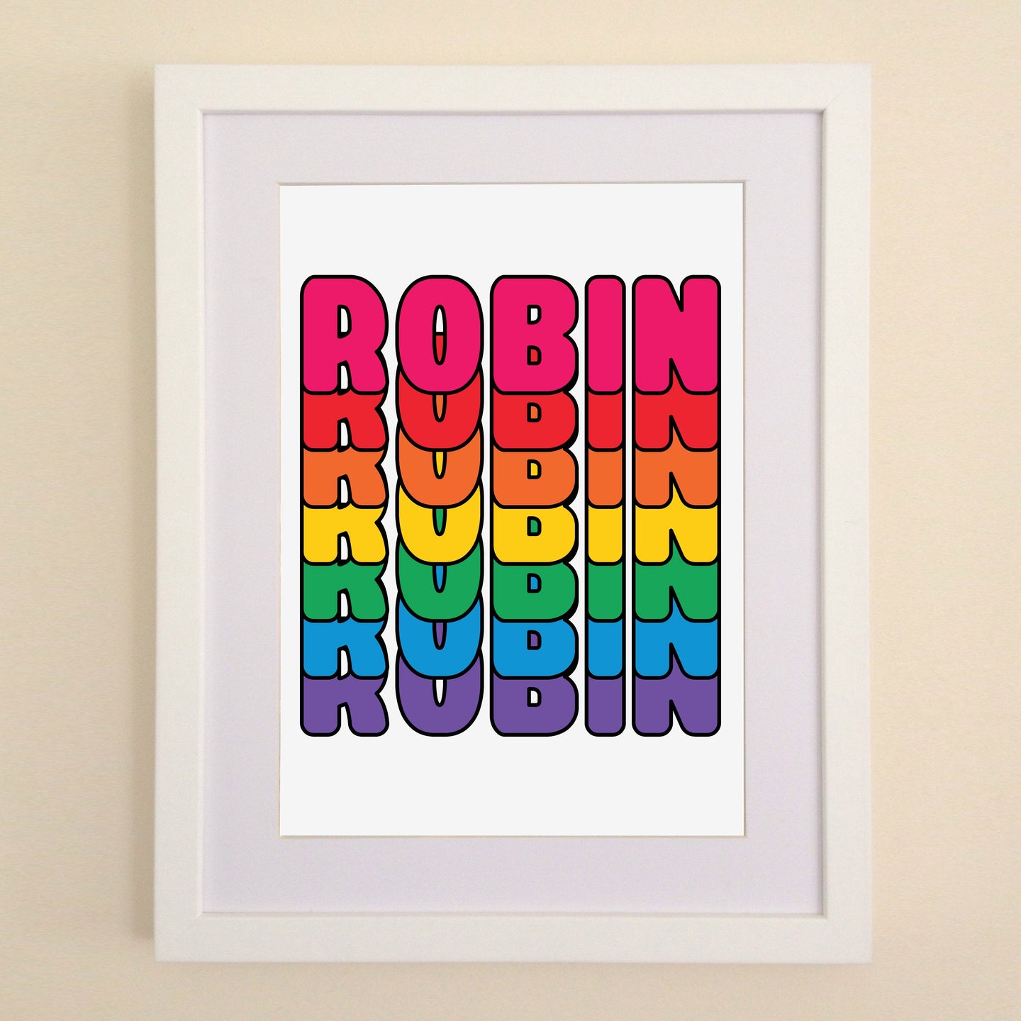 Personalised rainbow sesame street A4, A3 or 50cm x 70cm print