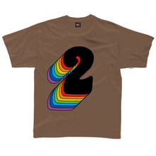 Load image into Gallery viewer, Second Birthday 2 T-Shirt With Rainbow Drop Shadow available in a range of colours