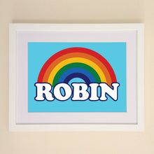 Load image into Gallery viewer, Personalised Retro Rainbow A4, A3 or 50cm x 70cm print