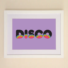 Load image into Gallery viewer, DISCO retro rainbow A4, A3 or 50cm x 70cm print