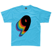 Load image into Gallery viewer, Ninth Birthday Nine T-Shirt With Rainbow Drop Shadow