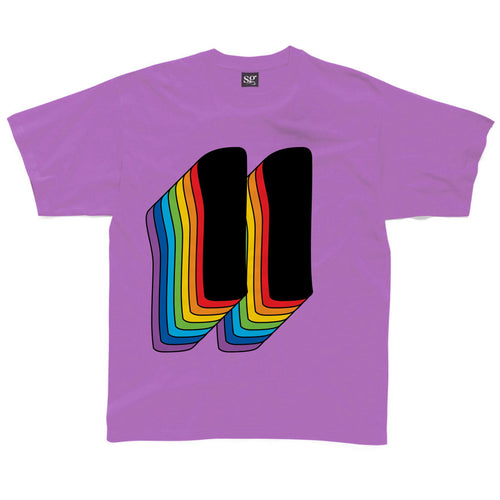Eleventh Birthday Eleven T-Shirt With Retro Rainbow Drop Shadow available in a range of colours