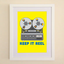 Load image into Gallery viewer, Keep It Reel Yellow A4, A3 or 50cm x 70cm print