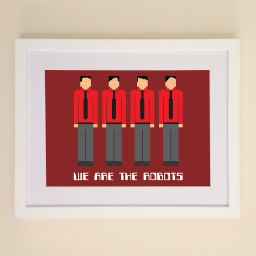 We Are The Robots Pixelated Kraftwerk A4, A3 or 50cm x 70cm print