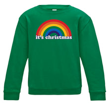 Load image into Gallery viewer, It&#39;s Christmas Kids Rainbow Sweatshirt
