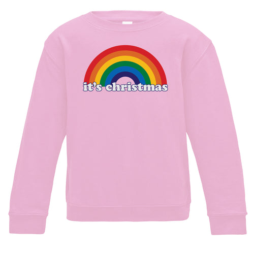 It's Christmas Kids Rainbow Sweatshirt