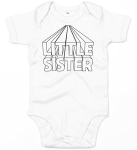 Little Sister White Colour-In Babygrow / Bodysuit (fabric pens optional)