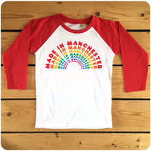 Load image into Gallery viewer, Made In Manchester Rainbow Raglan Baseball T-shirt