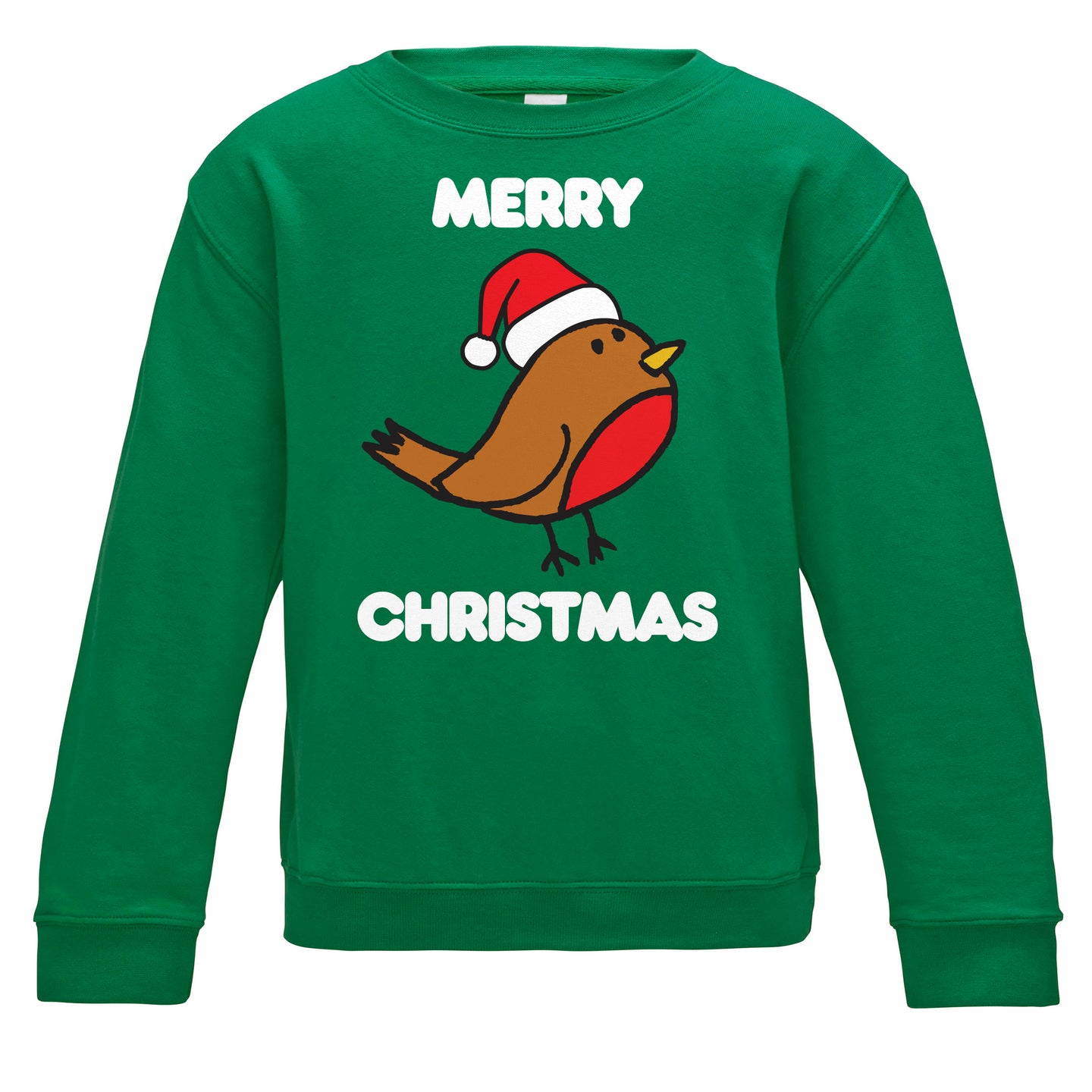 Merry Christmas Robin Adults Sweatshirt available in a range of colours