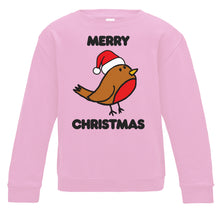 Load image into Gallery viewer, Merry Christmas Robin Adults Sweatshirt available in a range of colours