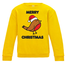 Load image into Gallery viewer, Merry Christmas Robin Adults Sweatshirt available in a range of colours