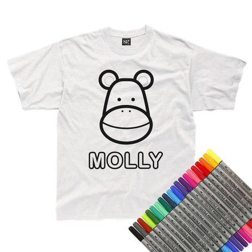 Personalised Colour-In Monkey T-Shirt (fabric pens optional)