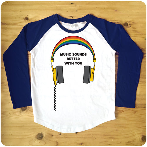 Music Sounds Better With You Raglan Baseball Women's T-Shirt