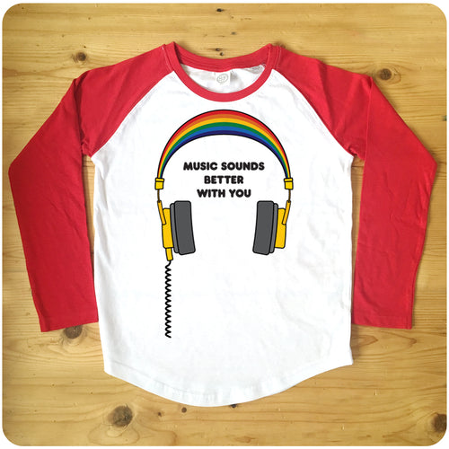 Music Sounds Better With You Raglan Baseball Men's T-Shirt