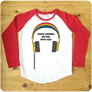 Music Sounds Better With You Raglan Baseball Women's T-Shirt