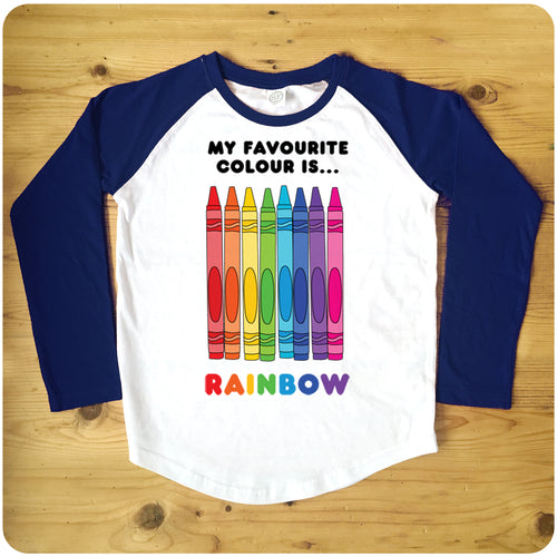 My Favourite Colour Is Rainbow Raglan Baseball Men's T-Shirt