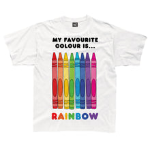 Load image into Gallery viewer, Rainbow Crayons Favourite Colour is Rainbow Kids T-Shirt
