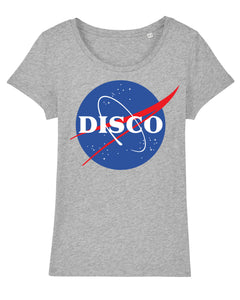 Space Disco Women's T-Shirt available in grey or navy