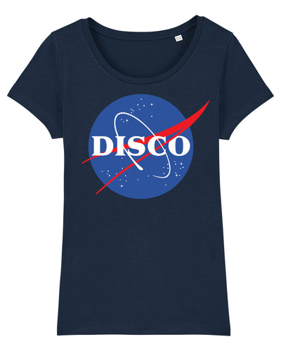 Space Disco Women's T-Shirt available in grey or navy