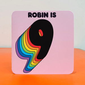 Personalised Retro Rainbow Drop-Shadow Number Birthday Card