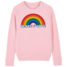 Load image into Gallery viewer, Peace &amp; Love Rainbow Women&#39;s Sweatshirt