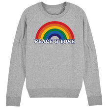 Load image into Gallery viewer, Peace &amp; Love Rainbow Women&#39;s Sweatshirt