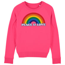 Load image into Gallery viewer, Peace &amp; Love Rainbow Women&#39;s Sweatshirt