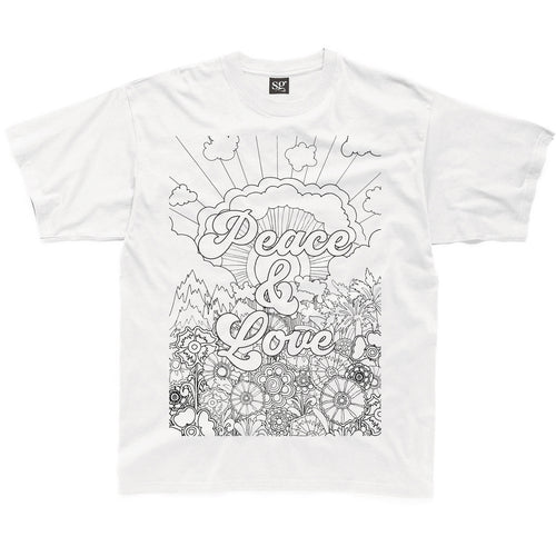Peace & Love Colour-In Sunrise T-Shirt (fabric pens optional)