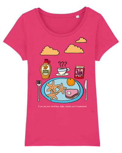Starfish & Coffee Women's T-Shirt available in grey or raspberry