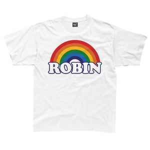 Personalised retro rainbow kids t-shirt