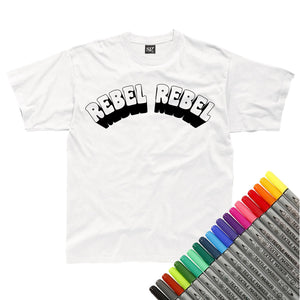 Rebel Rebel Colour In T-Shirt (fabric pens optional)