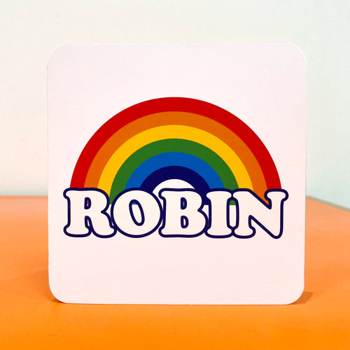 Personalised Retro Rainbow Birthday Card