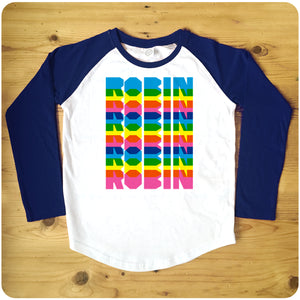 Personalised Colour Overlay Raglan Baseball Women's T-Shirt