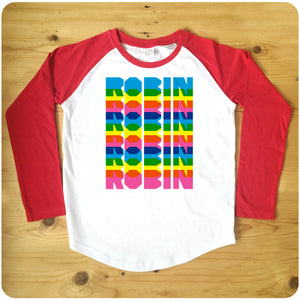 Personalised Colour Overlay Raglan Baseball Women's T-Shirt