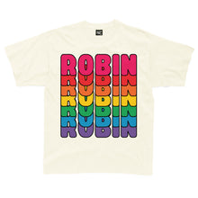 Load image into Gallery viewer, Personalised retro rainbow text kids t-shirt