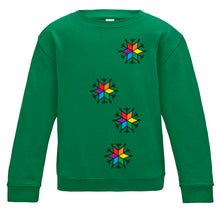 Load image into Gallery viewer, Christmas Rainbow Snowflakes Kids Sweatshirt