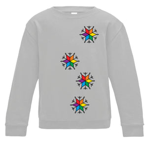 Christmas Rainbow Snowflakes Kids Sweatshirt
