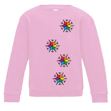 Load image into Gallery viewer, Christmas Rainbow Snowflakes Kids Sweatshirt